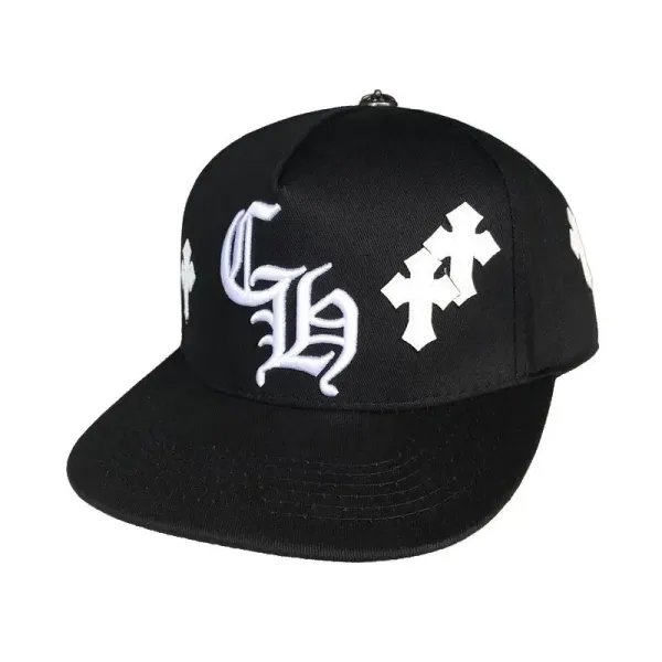 Chrome Hearts Cross Logo Black Snapback Hat - 1