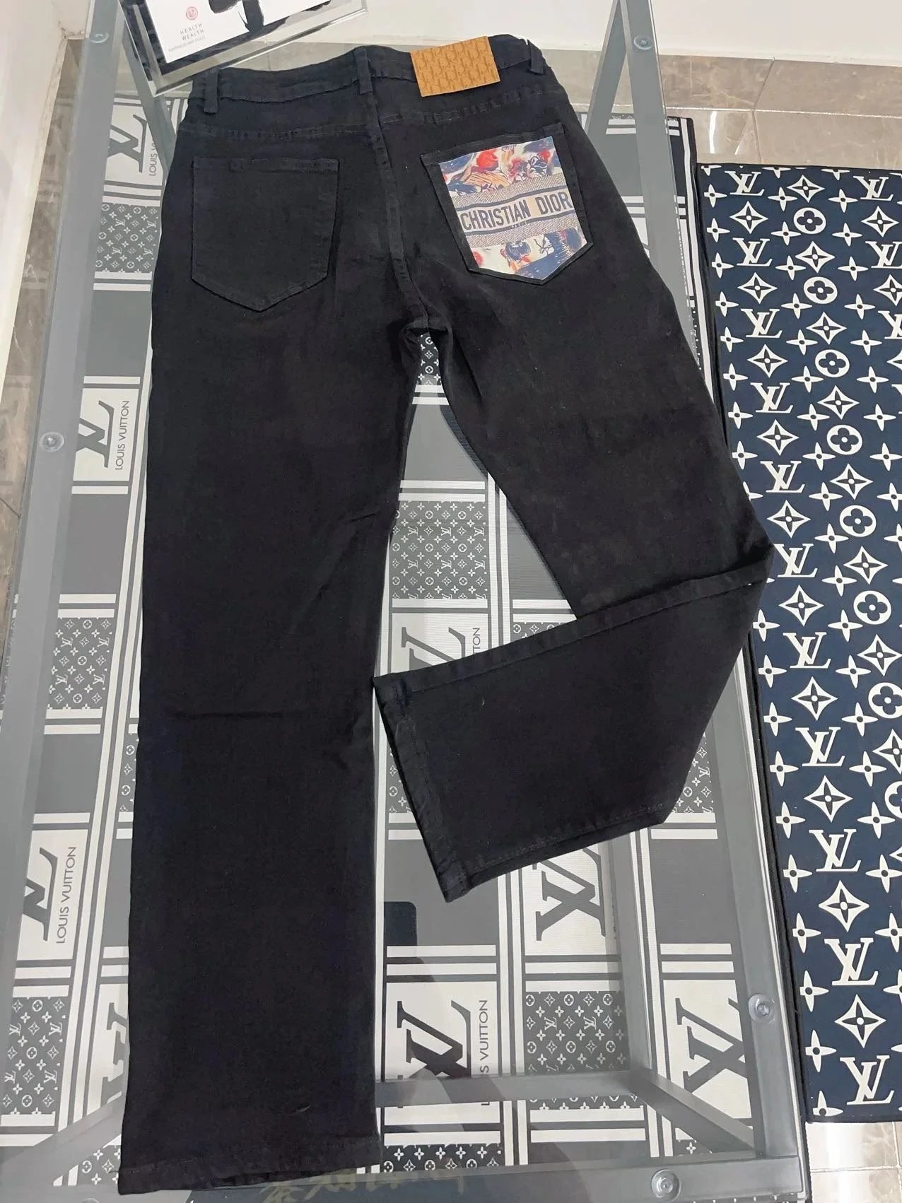 Dior x Louis Vuitton Collaboration Black Denim Jeans - 1