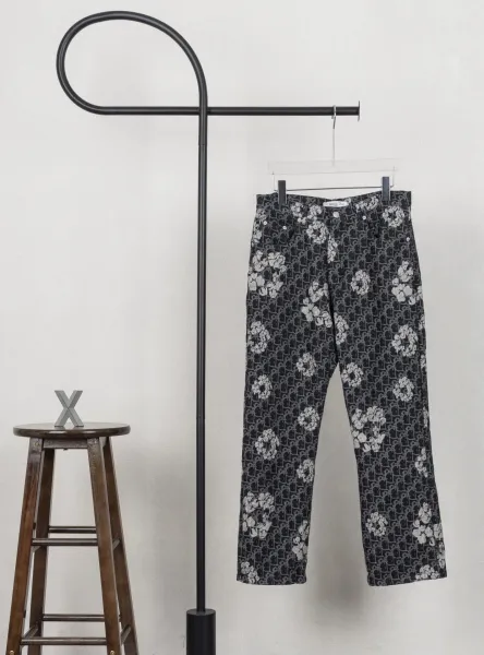 Dior Oblique Jeans Black White Blue Gray Multicolor Jeans - 17