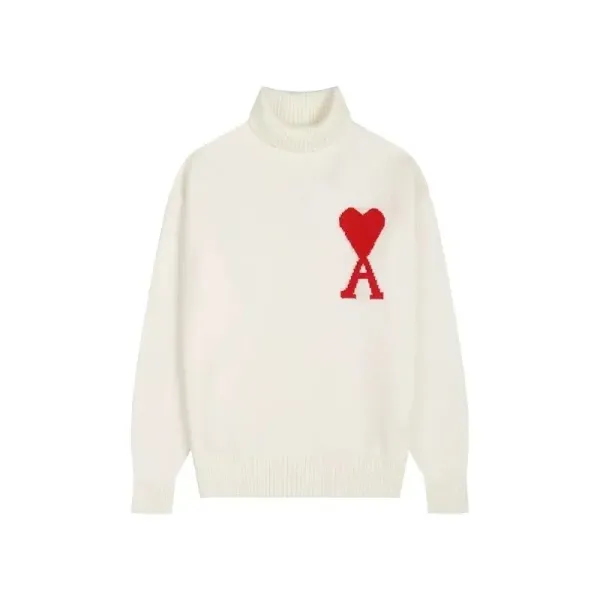 Ami Paris Ami de Coeur Sweater Knit Pullover with Heart-A Logo - 22