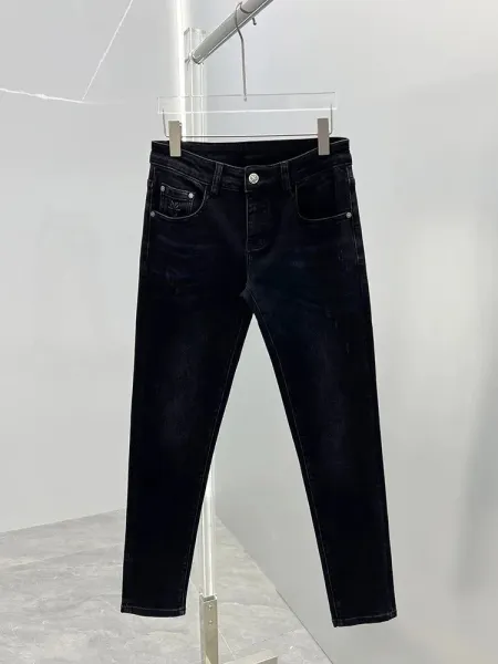 Design Slim Fit Black Washed Denim Jeans - 1
