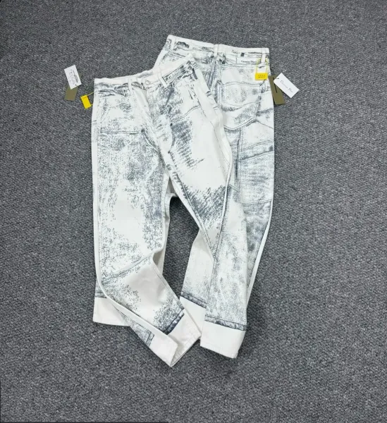 Dior Men's Acid Wash White Jeans - 1