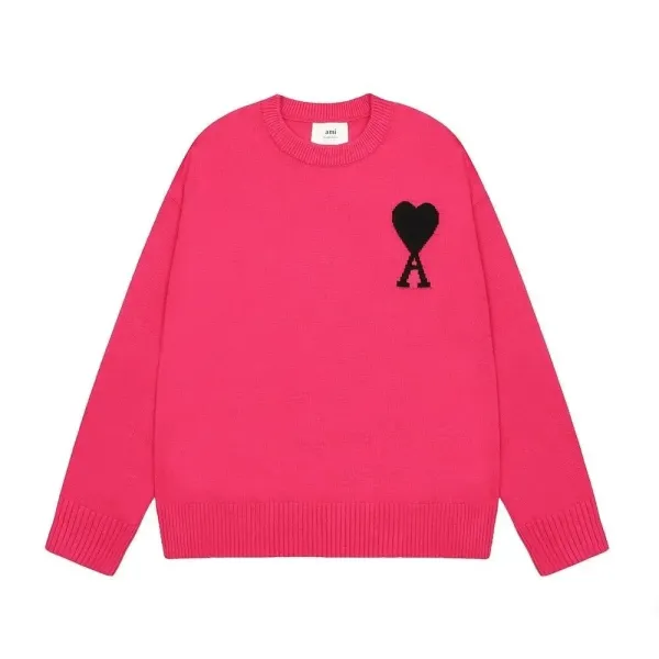 Ami Paris Ami de Coeur Sweater Knit Pullover with Heart-A Logo - 17