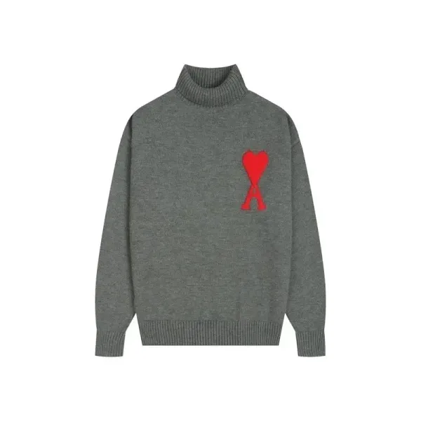 Ami Paris Ami de Coeur Sweater Knit Pullover with Heart-A Logo - 23