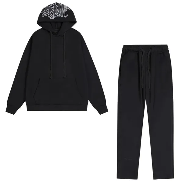 Off-White Hoodie and Sweatpants Set Black Streetwear Tracksuit - 1