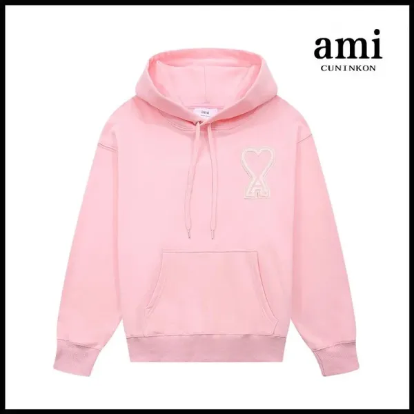 Ami Paris x Cuninkon Heart Logo Hoodie Pink - 1
