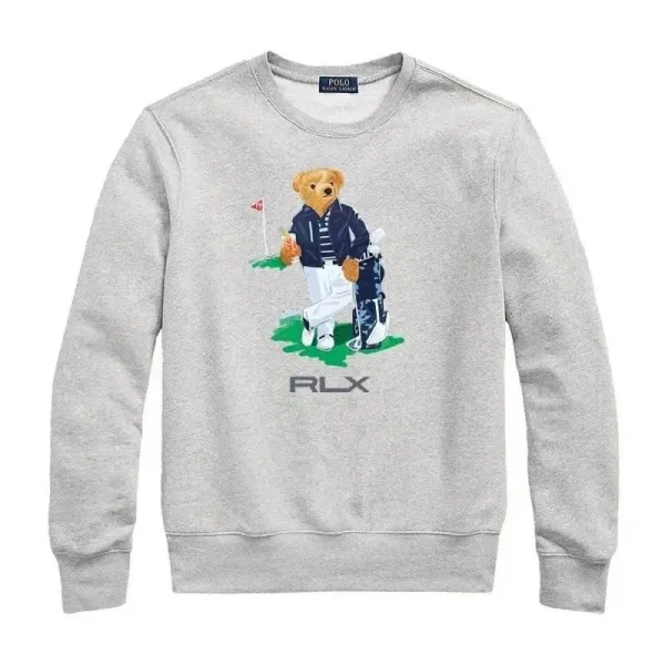 Polo Ralph Lauren RLX Golf Bear Heather Gray Hoodie - 1
