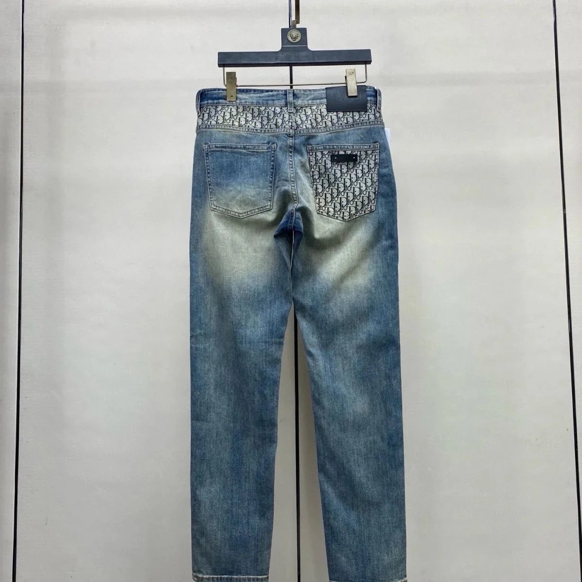 Dior Oblique Print Denim Jeans Blue - 1
