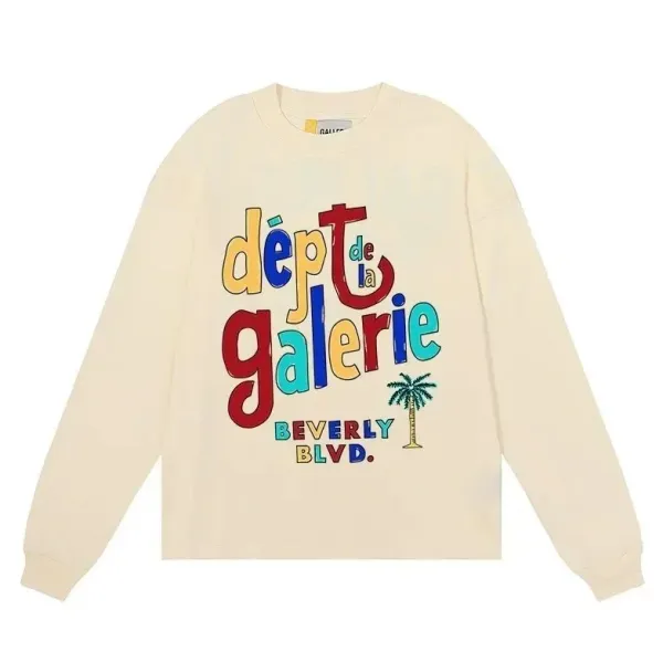 Dept de la Galerie Beverly Blvd. Graphic Long-Sleeve Tee Beige - 1