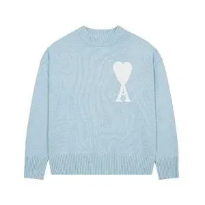Ami Paris Heart Balloon Sweater Mint Green Sweater - 9