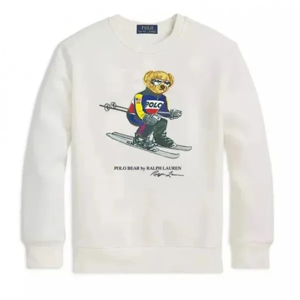 Polo Ralph Lauren Polo Bear Skiing Graphic Crewneck Sweatshirt White - 1