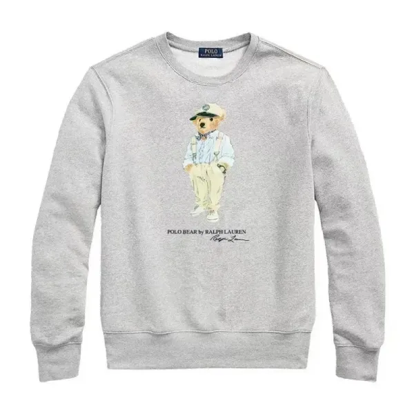 Ralph Lauren Polo Bear Graphic Heather Gray Hoodie - 1