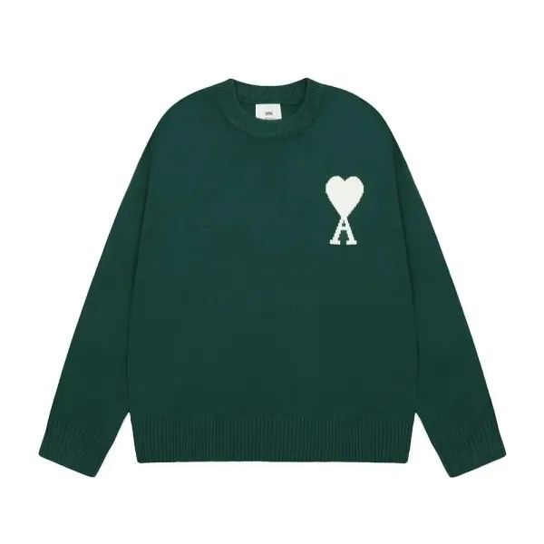 Ami Paris Ami de Coeur Sweater Knit Pullover with Heart-A Logo - 13
