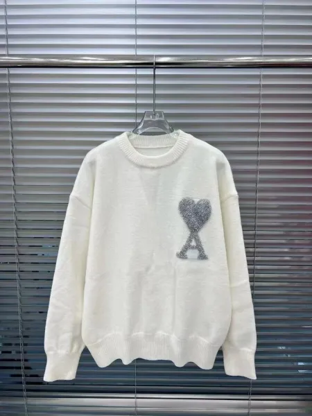 Ami Paris Ami de Coeur Sweater Knit Pullover with Heart-A Logo - 35