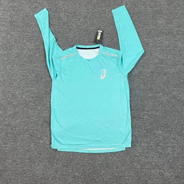 Asics Performance Long-Sleeve Base Layer Turquoise Activewear Top - 1