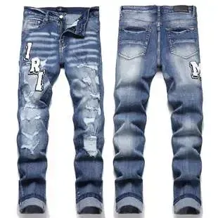 Philipp Plein Distressed Logo Jeans Blue - 1