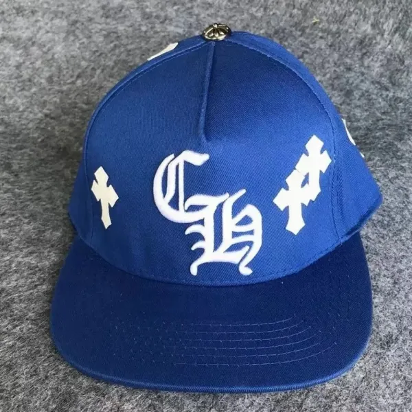 Chrome Hearts Logo Embroidered Blue Baseball Cap - 1