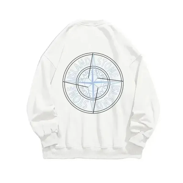 Stone Island Compass Logo White Hoodie - 1