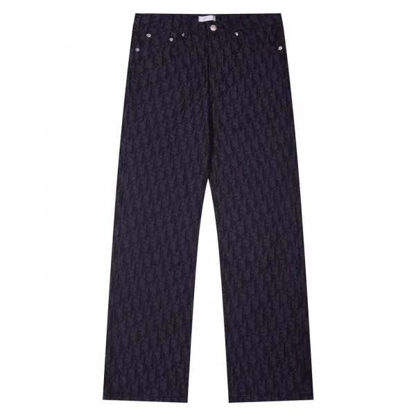 Dior Oblique Jeans Black White Blue Gray Multicolor Jeans - 29