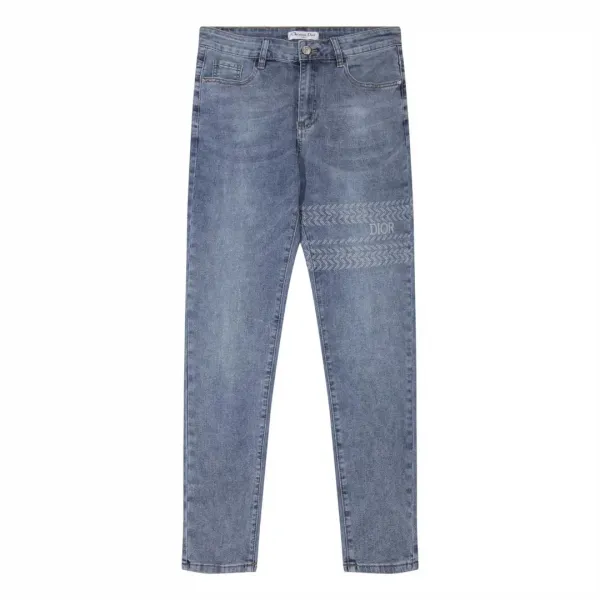 Dior Oblique Jeans Black White Blue Gray Multicolor Jeans - 20