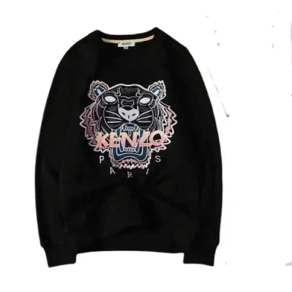 Kenzo Tiger Embroidered Black Hoodie - 1