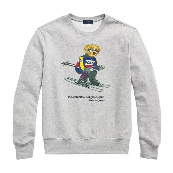 Polo Ralph Lauren Polo Bear Skiing Graphic Heather Gray Hoodie - 1
