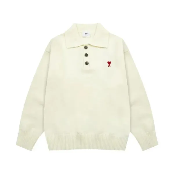 Ami Paris Ami de Coeur Sweater Knit Pullover with Heart-A Logo - 41