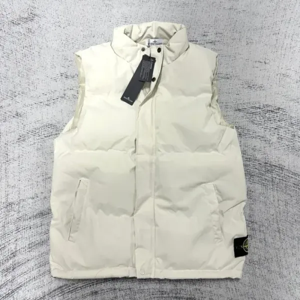 Stone Island Ghost Down Vest Beige Outerwear - 1