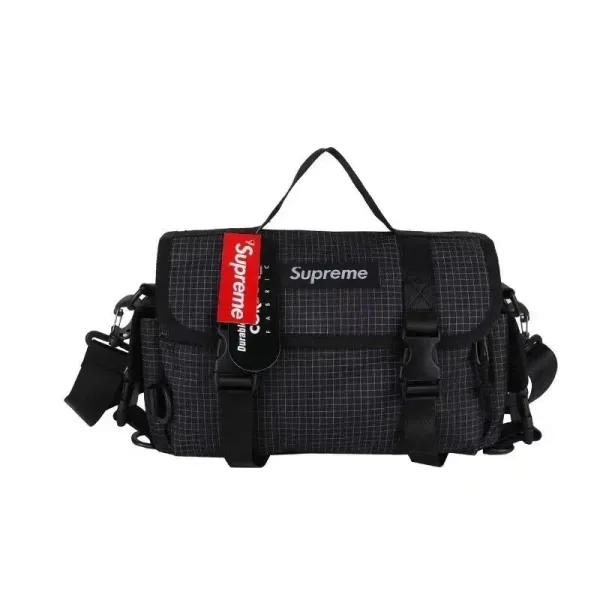 Supreme Grid Pattern Utility Bag Black - 1