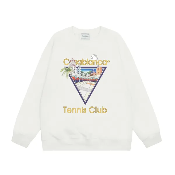 Casablanca Tennis Club Graphic Hoodie White - 1