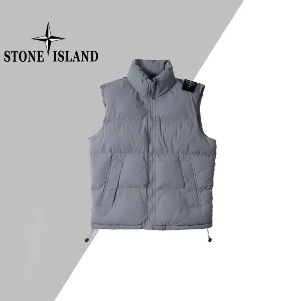 Stone Island Padded Vest Gray Outerwear - 1