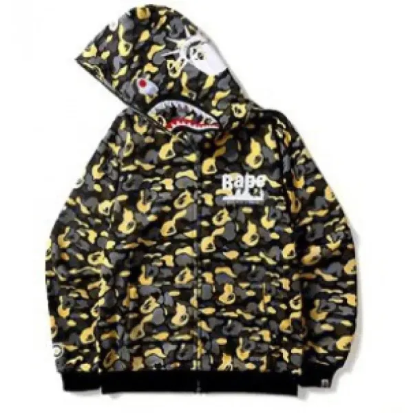 A Bathing Ape Shark Camo Hoodie Multicolor - 1