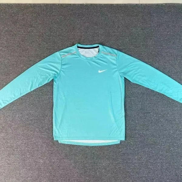 Nike Dri-FIT Long Sleeve Base Layer Turquoise Activewear Top - 1