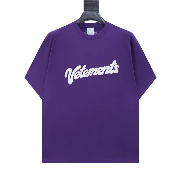 Vetements Script Logo Purple T-Shirt - 1