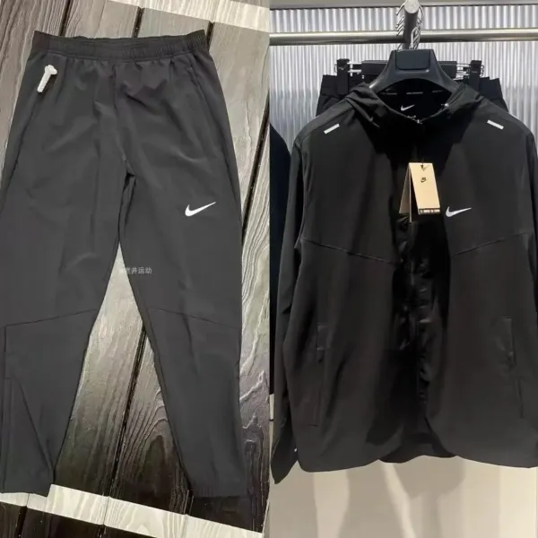 Nike Running Windbreaker and Jogger Pants Set Black - 1