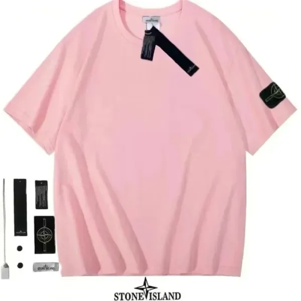 Stone Island Compass Logo T-Shirt Pink - 1
