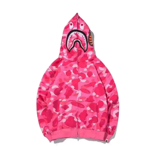 A Bathing Ape Shark Hoodie Pink Camo Hoodie - 1