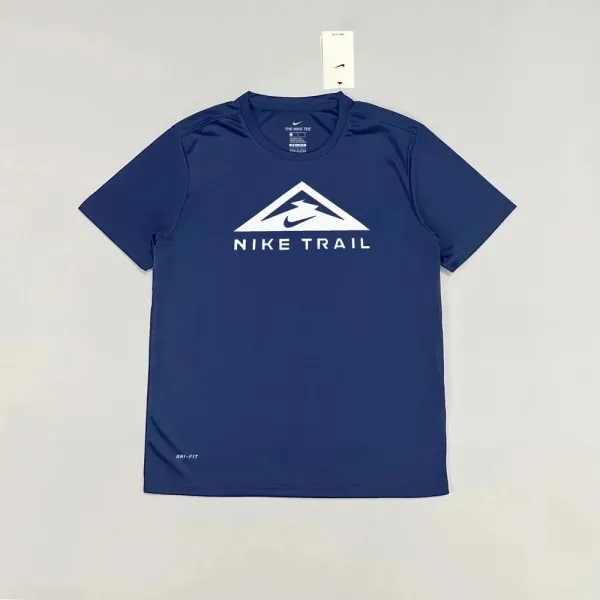 Nike Trail T-Shirt Navy Blue Activewear Top - 1