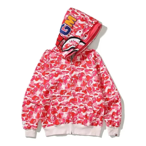 A Bathing Ape Shark Hoodie Multicolor Print Hoodie - 11