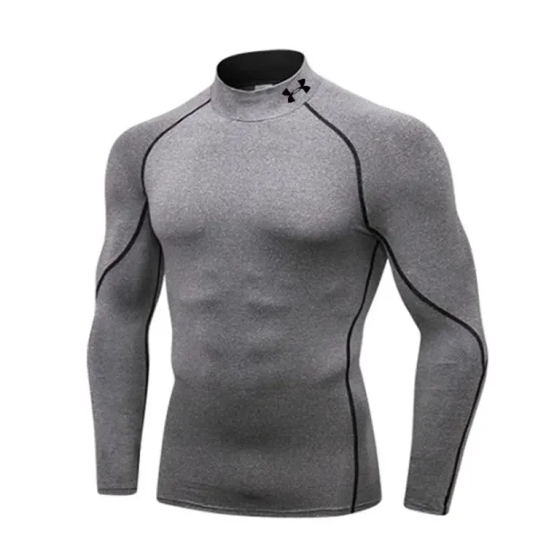 Under Armour HeatGear Mock Neck Base Layer Gray - 1