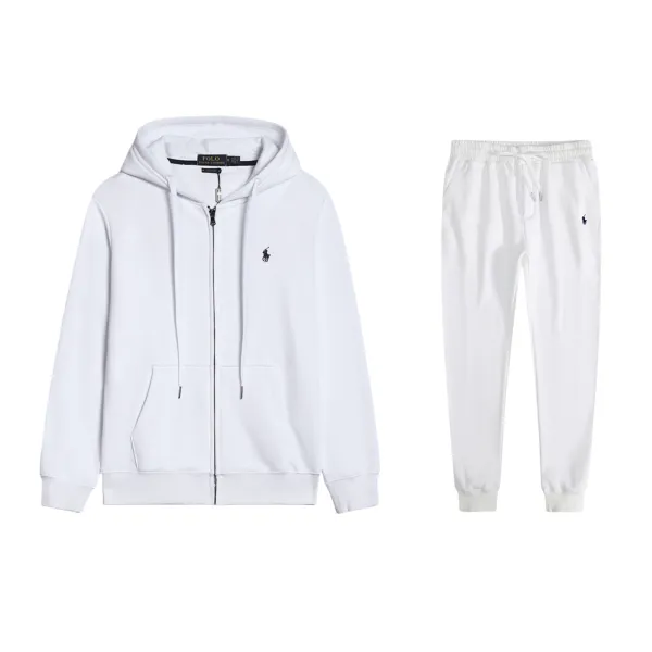 Polo Ralph Lauren Classic White Full-Zip Hoodie and Jogger Set - 1