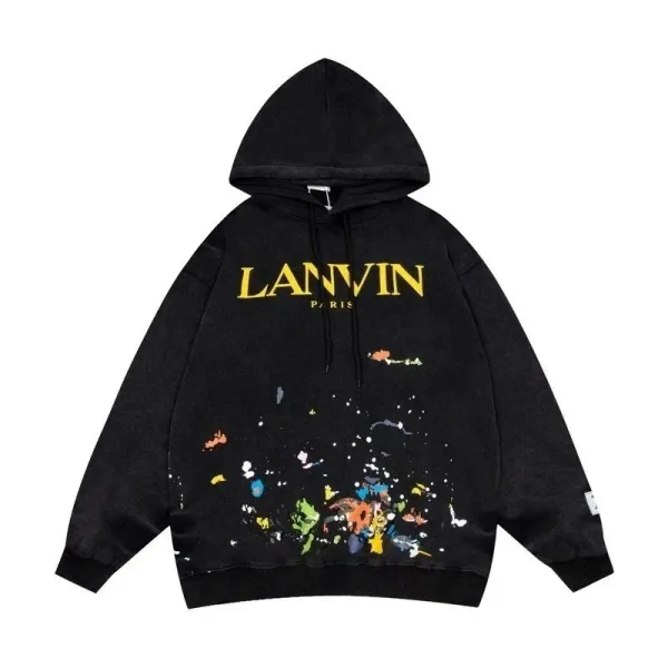 Lanvin x Jean-Michel Basquiat Paint Splatter Hoodie Black - 1