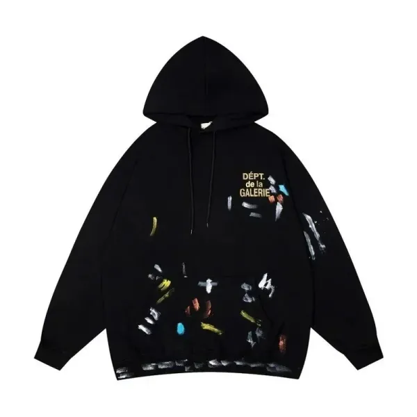 Dept. de la Galerie Paint-Splatter Black Hoodie - 1