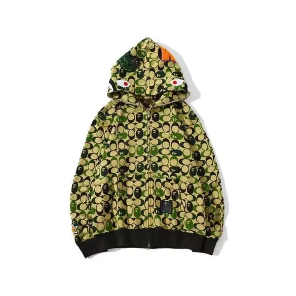 A Bathing Ape x Coach Collaboration Camo Monkey Hoodie - 1