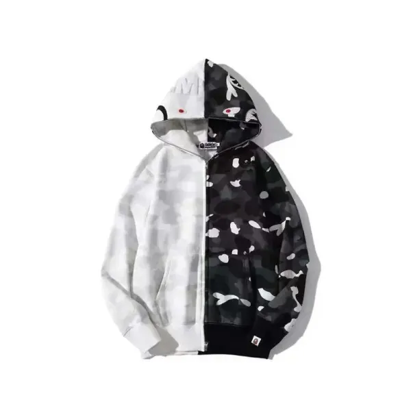 A Bathing Ape Bapesta Camo Split Hoodie Multicolor - 1
