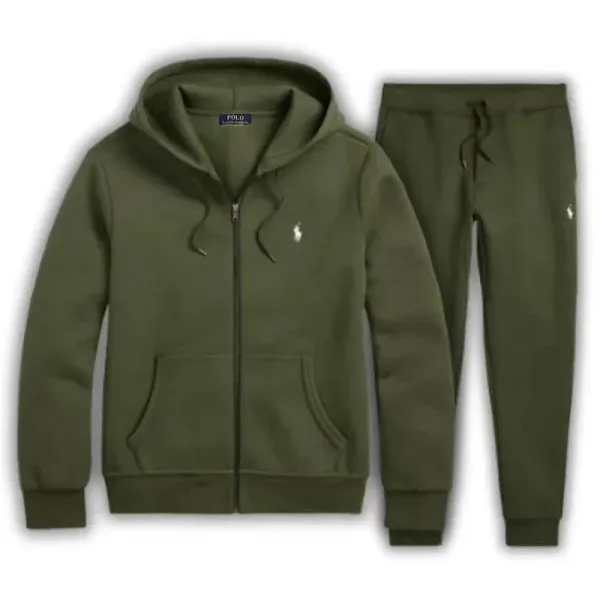 Polo Ralph Lauren Olive Green Full-Zip Hoodie and Sweatpants Set - 1