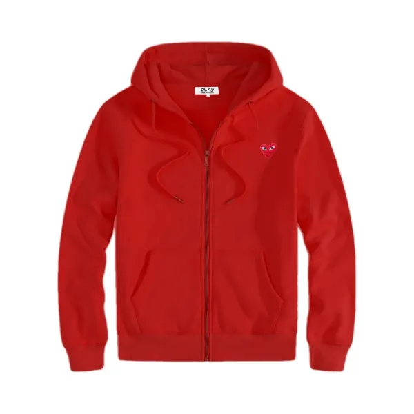 Play Comme des Garçons Red Heart Eye Zip-Up Hoodie - 1