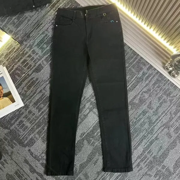 Dior Black Embroidered Jeans - 1