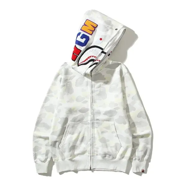 A Bathing Ape Shark Hoodie Multicolor Print Hoodie - 7
