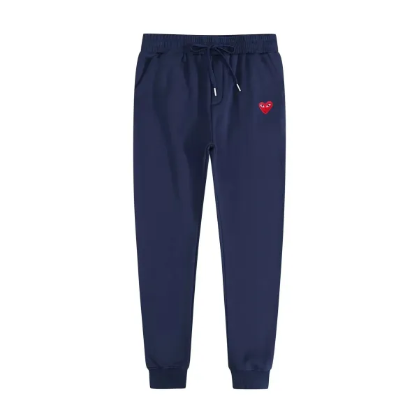 Play Comme des Garçons Heart Logo Navy Sweatpants - 1